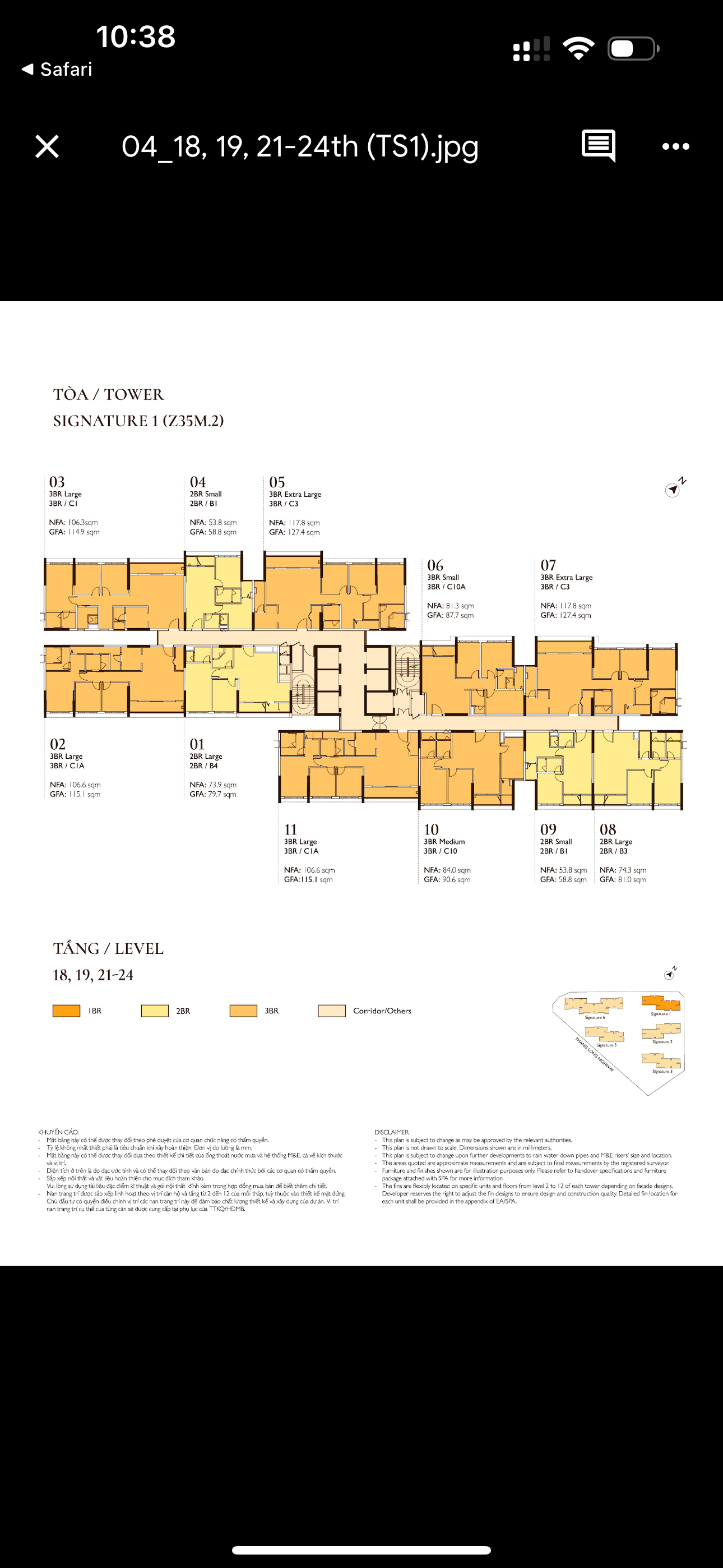 Cho thuê căn 3PN Lumi Signature S1, 81m², tầng trung — ảnh 1